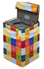 Kuber Industries Flower Design PVC Top Load Fully Automatic Washing Machine Cover With Back Hole (Multi) CTKTC33854