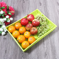 Heart Home Storage Tray|Versatile Plastic Storage Organizer|Rectangular Tray for Kitchen Storage|Storage Tray for Office|ALEXA-15|Pack of 2 (Green)