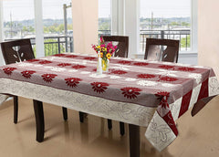 Kuber Industries Floral Cotton Center Table Cover - Maroon (CTKTC03489), 4 Seater (40 * 60 Inches)