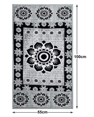 Kuber Industries Leaf & Circle Print PVC Fridge Top Cover with 6 Utility Side Pockets (Green)
