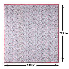 Kuber Industries Blanket | Cotton Double Bed Dohar | Blanket For Home | Reversible AC Blanket For Travelling | Blanket For Summer | Blanket For Winters | Red Flower | White