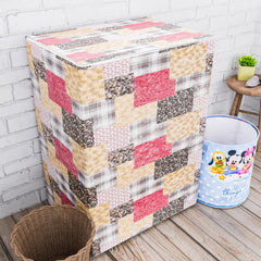 Heart Home Washing Machine Cover | Black Small Flower Print Washing Machine Cover | PVC Top Load Semi-Automatic Washing Machine Cover | Multi