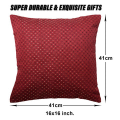Kuber Industries Cushion Cover | Sofa Cushion Covers | Embossed Square Cushion Covers | Polyester Cushion Covers | Dot Print Couch Cushion Covers | Set of 5 | 16 Inch | Maroon