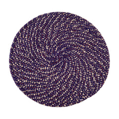 Heart Home Door Mat | Round Shape Feather Door Mat | Cotton Reversible Mat | Door Mat for Kitchen | Door Mat for Home | 16 Inch | Small | Purple
