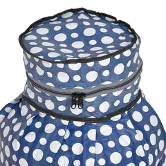 Heart Home PVC Dot Print Waterproof and Dustproof Cylinder Cover for Home & Kitchen Pack of 2 (Blue) 52HH3944