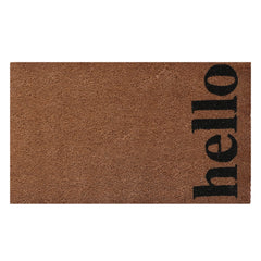 Kuber Industries Door Mat|Polyethylene Durable & Anti-Slip Natural Hello Print Floor Mat|Rug for Indoor or Outdoor, 30x20 Inch (Brown)