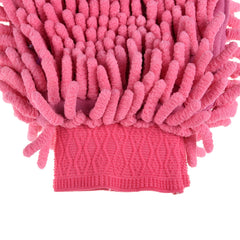 Heart Home Chenille Mitts|Microfiber Cleaning Gloves|Inside Waterproof Cloth Gloves|100 Gram Weighted Hand Duster|Chenille Gloves for Car|Glass|Pack of 4 (Pink)
