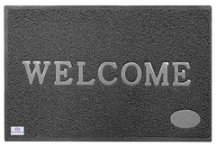 Heart Home Rubber Anti Slip Welcome Door Mat for Home Entrance, Office, Shop (Grey)-Pack of 3-HHEART15378 (Model Number: HHEART015378)