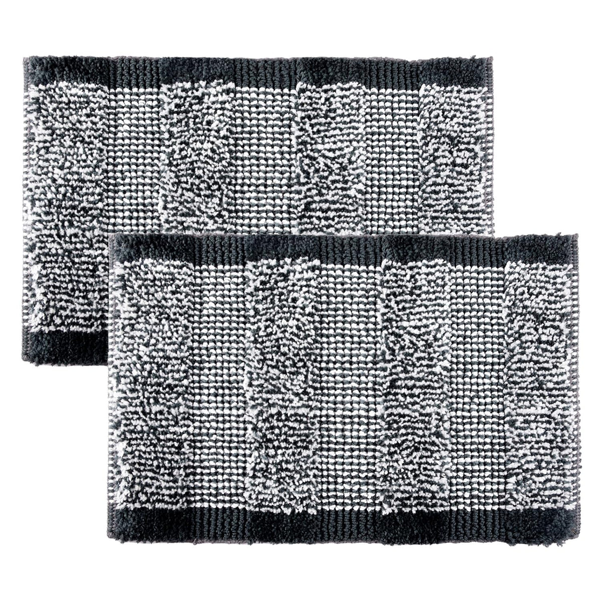 Kuber Industries Door Mat | White Cut Loop Doormat | Microfiber Entrance Mat | Entry Doormat | Office Entrance Door Mat | Door Mat for Home | Door Mat for Living | Pack of 2 | Gray