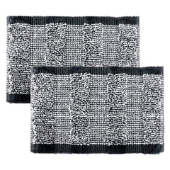 Kuber Industries Door Mat | White Cut Loop Doormat | Microfiber Entrance Mat | Entry Doormat | Office Entrance Door Mat | Door Mat for Home | Door Mat for Living | Pack of 2 | Gray