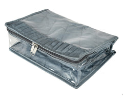 Kuber Industries Laminated PVC Travel Jewelry Organiser|Jewelry Storage Bags for All Jewellery|Zipper Closure With 13 Transparent Pouch|Size 30 x 20 x 11Cm, Pack of 1 (Grey)