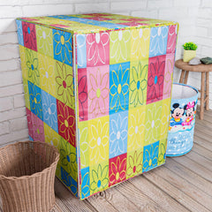 Heart Home Washing Machine Cover | Yellow & Check Print Washing Machine Cover | PVC | Front Load Washing Machine Cover | Multi
