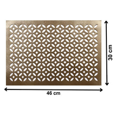 Heart Home Stain & Heat Resistant, Non-Slip Rectangular Soft Leather Table Placemats, Set of 4 (Gold)