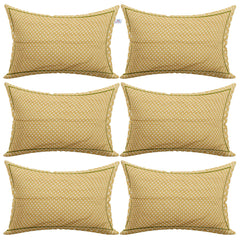 Heart Home Rhombus Design Cotton Pillow Covers, 18 x 28 inch, Set of 6 (Brown)