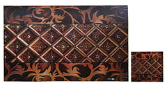 Kuber Industries Square Pot Design PVC 6 Piece Dining Table Placemat Set with Tea Coasters (Brown)-CTKTC032186