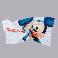 Kuber Industries Disney Mickey Mouse Microfiber Soft Kids Bath Towel (White)