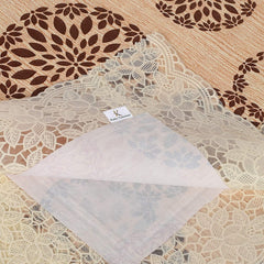 Kuber Industries Cairy Design PVC 4 Seater Centre Table Cover - Cream