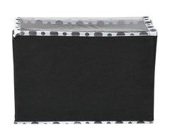 Heart Home Dot Printed Foldable Medium Non-Woven Storage Box/Bin For Books, Towels, Magazines, DVDs & More With Tranasparent Lid (Black) -44HH0416