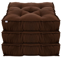 Heart Home Microfiber Square Chair Pad/Cushion for Office, Home or Car Sitting-Pack of 3, 18 * 18 Inch (Brown), Standard (HS_37_HEARTH020893)