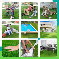 Kuber Industries 35 MM Artificial Grass for Balcony Or Doormat, Soft and Durable Plastic Turf Carpet Mat, Artificial Grass(1.5 X 10 Feet) Green-KUBMART11792