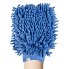 Heart Home Chenille Mitts|Microfiber Cleaning Gloves|Inside Waterproof Cloth Gloves|100 Gram Weighted Hand Duster|Hand Chenille Gloves for Car|Glass (Blue)