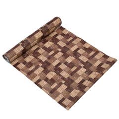 Kuber Industries Floral Checkered Design PVC Wardrobe Kitchen Drawer Shelf Mat 10 Mtr Roll (Brown)-CTKTC30424