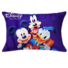 Kuber Industries Disney Team Minnie Mickey Print Silk Special Long Crush Pillow Cover- Set of 3, Royal Blue & Red & Black-KUBMART198, Standard