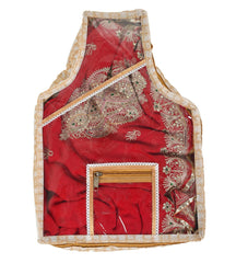 Kuber Industries Check Printed Transparent Blouse Cover With 1 Small Pocket (Set of 2,Gold)-HS_38_KUBMART21430