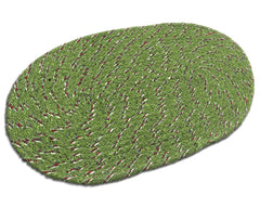 Kuber Industries Cotton Oval Door Mat for Porch/Kitchen/Bathroom/Laundry Room,Pack of 4 (Green) 54KM3955