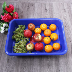Kuber Industries Storage Tray|Versatile Plastic Storage Organizer|Rectangular Tray for Kitchen Storage|Storage Tray for office|Exel Tray 555|Pack of 2 (Blue)
