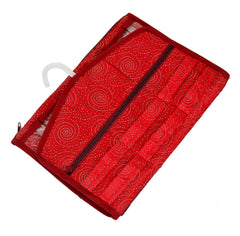 Kuber Industries Ambrose 18 Small Pockets & 3 Large Zipper Pockets Hanging Jewellery Organizer With Plastic Hanger (Maroon)-HS_38_KUBMART21148