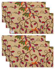 Heart Home Embroidery Gift Envelope with Metallic Magnetic Button Closure Shagun Cash Envelopes, Birthdays, Anniversary, Baby Shower-Pack of 6 (Cream)