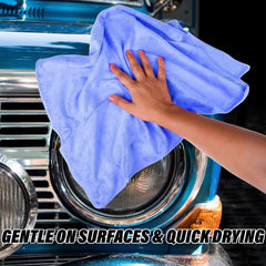 Kuber Industries Cleaning Towel | Reusable Cleaning Cloths for Kitchen | Duster Towel for Home Cleaning | 400 GSM Cleaning Cloth Towel for Car | Bike | 50x70 | Pack of 4 | Blue