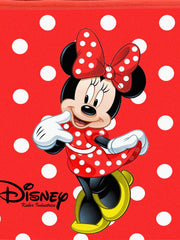 Kuber Industries Disney Minnie Print Non Woven Fabric 3 Pieces Foldable Large Size Cloth Storage Box Toy,Books Wardrobe Organiser Cube with Handle (Red)