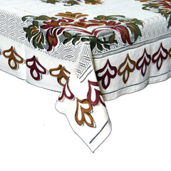 Kuber Industries Cotton 4 Seater Center Table Cover - Cream