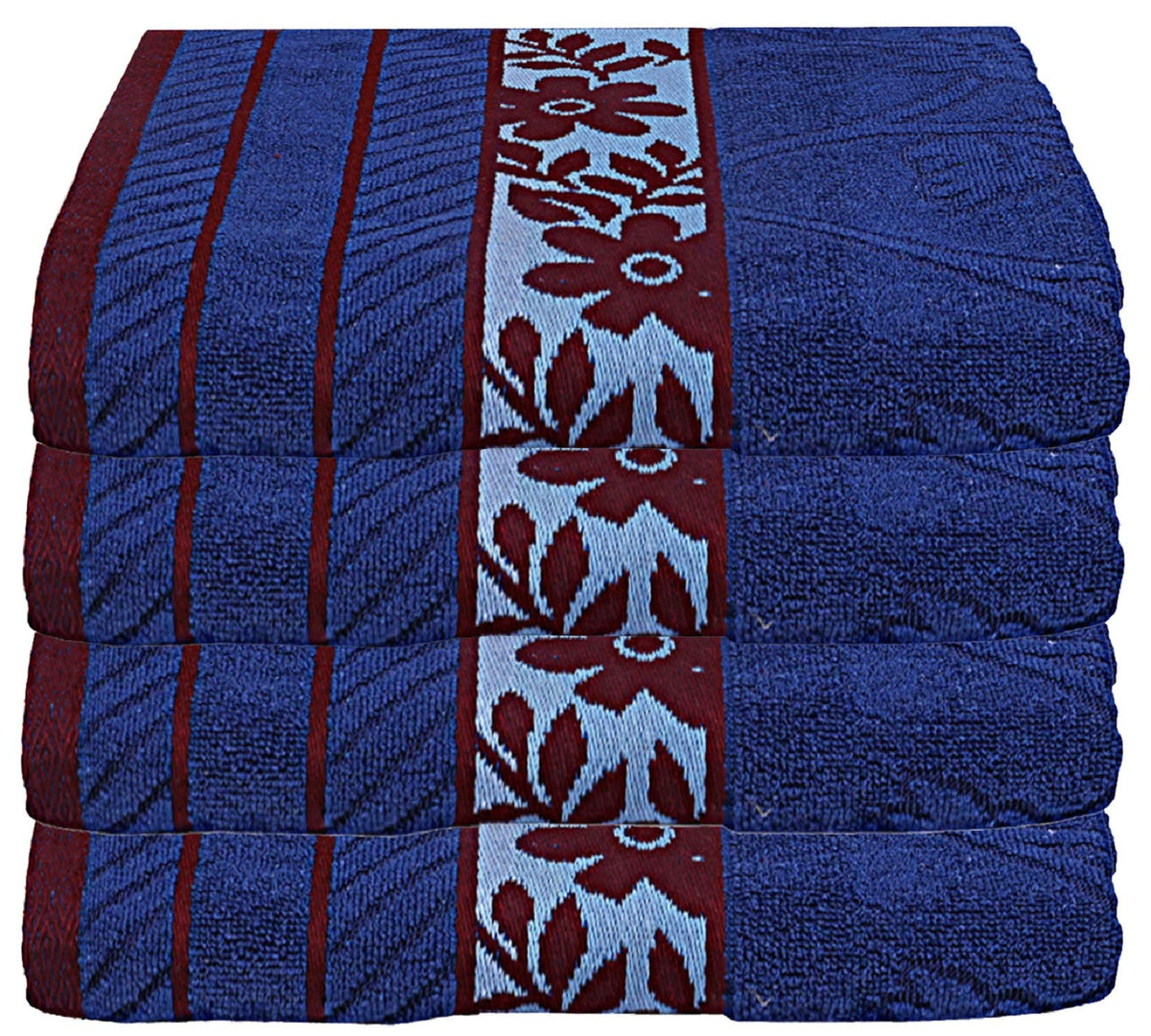 Kuber Industries 100% Cotton 4 Pieces Bath Towel 27" x54” (Blue) -CTKTC028908