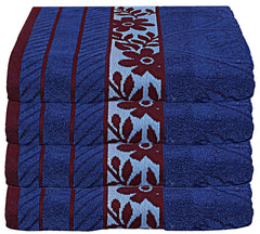 Kuber Industries 100% Cotton 4 Pieces Bath Towel 27" x54” (Blue) -CTKTC028908