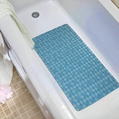 Kuber Industries PVC 1 Piece Bath Mat with Suction Cups (Sky Blue)-CTKTC5592