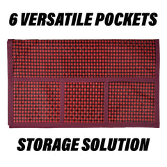 Heart Home Fridge Top Cover & Handle Cover Set | Fridge Top & Handle Cover Set | Refrigerator Cover & Handle Cover Combo Set | Barik Check Fridge & Handle Cover | Maroon