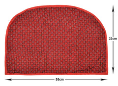 Heart Home D Shape Anti-Slip Durable Rubber Door Mat, Welcome Mat for Entryway,Patio,Garage, Outdoor, 21"x14"- Pack of 2 (Red)-47HH01301