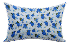 Heart Home Set of 2 Flower Design Soft & Smooth Cotton Pillow Cover 18 x 28 inch (Blue), Full (HS_37_HEARTH020237)