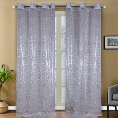 Kuber Industries Stone Print Stain-Resistant & Waterproof PVC AC Curtain for Home, Office, Restaurant 7 Feet with 6 Grommets Pack of 2 (Transparent)