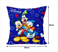 Heart Home Disney Printed Microfiber Filled Floor Cushion, Decorative Throw Pillow, Home Decor Pillow, Sofa/Bed Cushion,16"x16"(Blue)-KUBMART15860