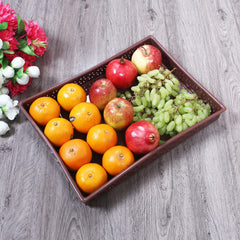 Heart Home Storage Tray|Versatile Plastic Storage Organizer|Rectangular Tray for Kitchen Storage|Storage Tray for Office|ALEXA-15|Pack of 2 (Multicolor)