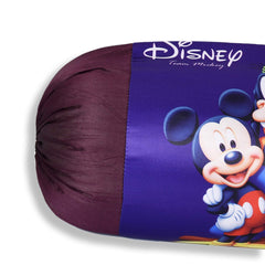 Kuber Industries Disney Team Mickey Print Silk Special Long Crush Bolster Cover- Set of 2, Royal Blue-KUBMART0140