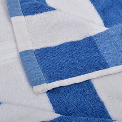 Kuber Industries Lining Design Soft Cotton Bath Towel, 30"x60", Pack of 2 (Brown & Blue), Standard (HS39KUBMART023865)