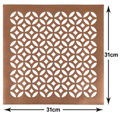 Heart Home Multiuses Arccircle Design PVC Squere Placemat for Kitchen, Dining Table Set of 6 (Copper) 52HH4049