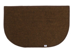 Heart Home D-Shape Microfiber Anti Slip Door Mat (14'' x 23'', Brown)-HEART12178, Standard