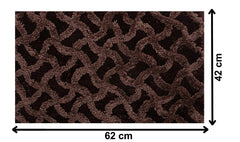 Heart Home Washable, Non Slip Velvet Doormat for Indoor (Dark Brown)