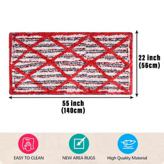 Heart Home Runner | Bedside Runner for Bedroom | Runner for Living Room | Katli Mingle Carpet Runner for Home | Anti Skid Carpet Rug Mat | Kitchen Runner | 22x55 | Red